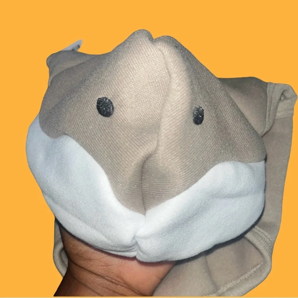 Shark Fin Dog Hoodie in Gray and White